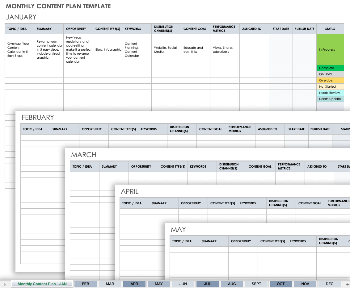 monthly content planning