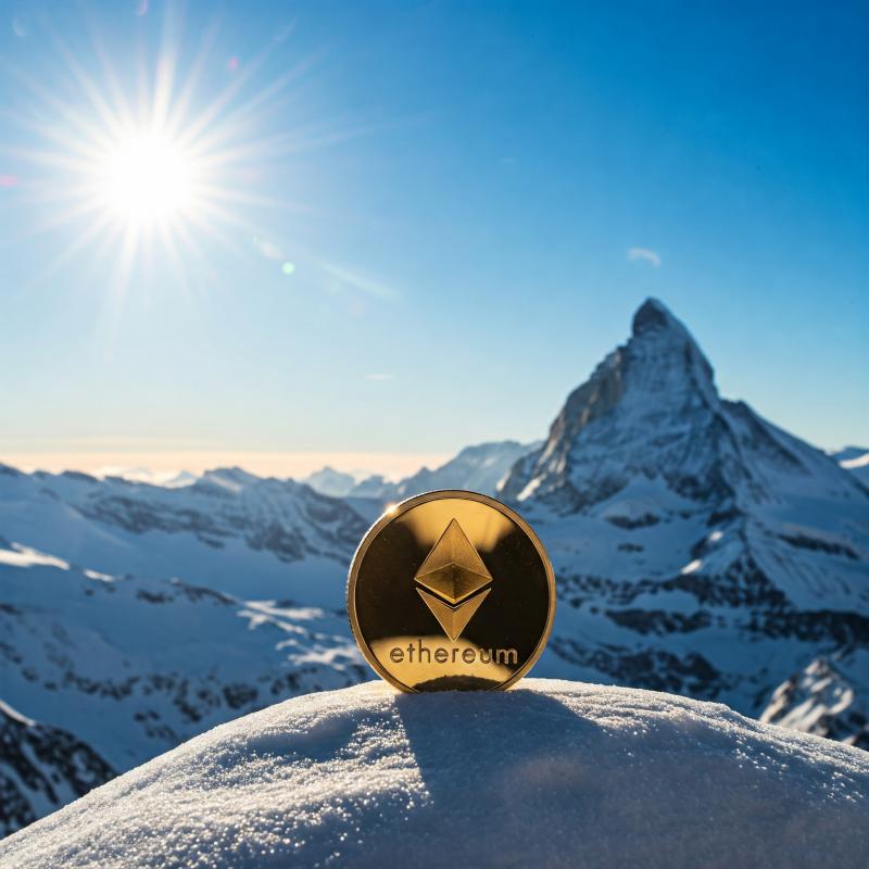 ethereum on mountain of ice