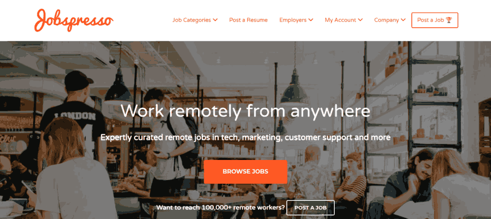 Jobspresso: Quality listings in tech and creative fields.